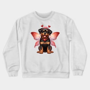 Valentine Fairy Rottweiler Dog Crewneck Sweatshirt